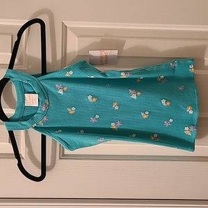 JUMPING BEANS GIRLS TEAL FLORAL SUMMER TOP SIZE 10